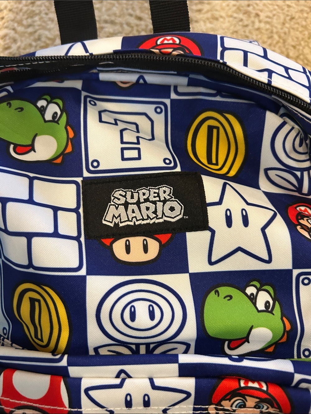 Super Mario Patterned Backpack - Blue/White/Red - Picture 4 of 4